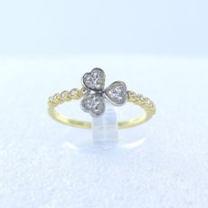 Ring Kleeblatt aus Gelbgold 14 Karat, 585 Gold