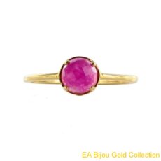 Ring Felicity aus Gelbgold 14 Karat, 585, mit rosa Zirkonia, Kollektion Felicyenne